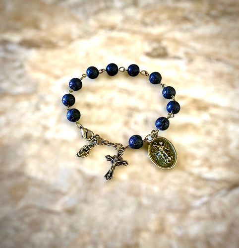 Lava Rock Rosary Bracelet