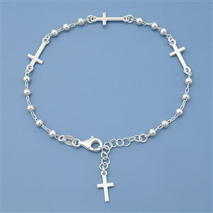 Four Cross Silver Bracelet