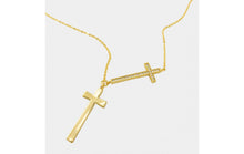 Load image into Gallery viewer, Two Cross Necklace