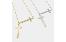 Load image into Gallery viewer, Two Cross Necklace