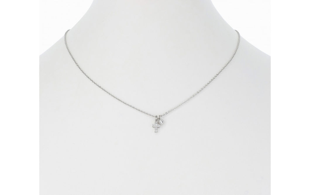 Cross and Stud Necklace