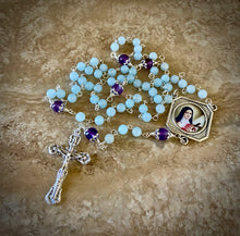 Load image into Gallery viewer, Aquamarine Amethyst Rosary